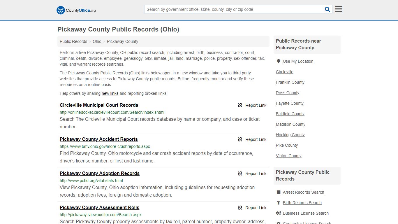 Pickaway County Public Records (Ohio) - County Office